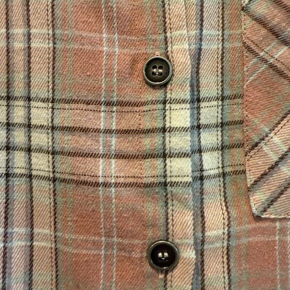 Pink Lily Button Down Flannel Shirt Front Pocket Pink Flannel Size Small - Picture 3 of 10